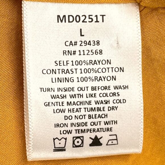 Miss Me Dress Lg Mustard Yellow Sleeveless Boho Beachy Floral Western Cowgirl - Picture 15 of 16